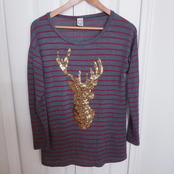 Holiday Sequin Reindeer Sweater - Picture 7 of 11